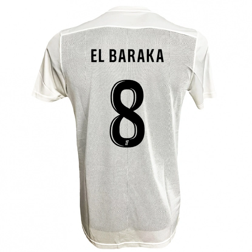Danxen Enfant Maillot Jibril El Baraka #8 Noir Blanc Tenues Extérieur 2025/26 T-Shirt