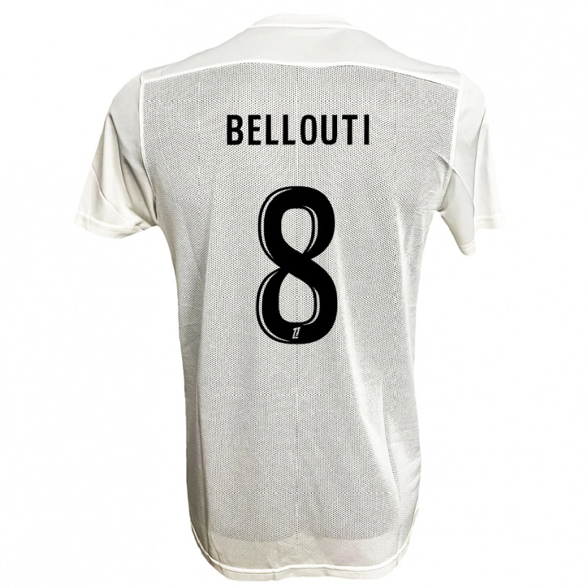 Danxen Enfant Maillot Enzo Bellouti #8 Noir Blanc Tenues Extérieur 2025/26 T-Shirt