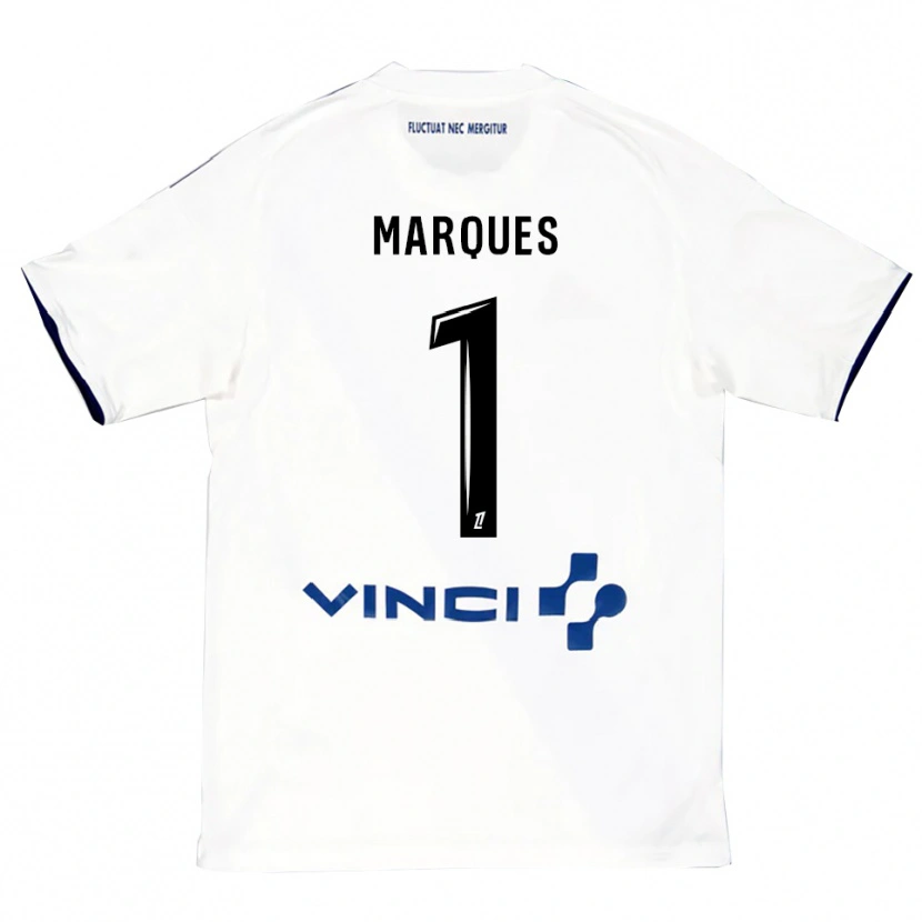 Danxen Enfant Maillot Inès Marques #1 Blanc Bleu Tenues Extérieur 2025/26 T-Shirt