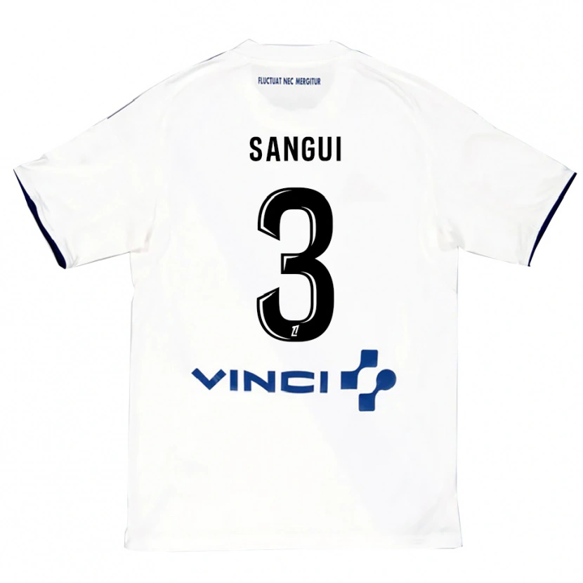 Danxen Enfant Maillot Nhoa Sangui #3 Blanc Bleu Tenues Extérieur 2025/26 T-Shirt