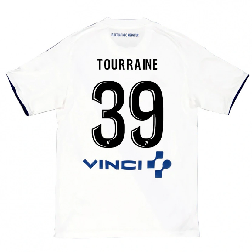 Danxen Enfant Maillot Mathys Tourraine #39 Blanc Bleu Tenues Extérieur 2025/26 T-Shirt