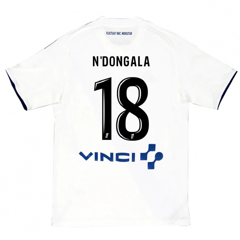 Danxen Enfant Maillot Melween N'dongala #18 Blanc Bleu Tenues Extérieur 2025/26 T-Shirt