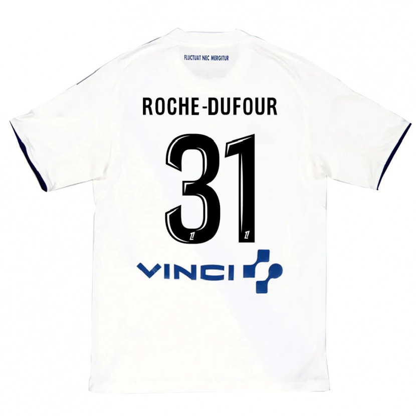 Danxen Enfant Maillot Kenza Roche Dufour #31 Blanc Bleu Tenues Extérieur 2025/26 T-Shirt