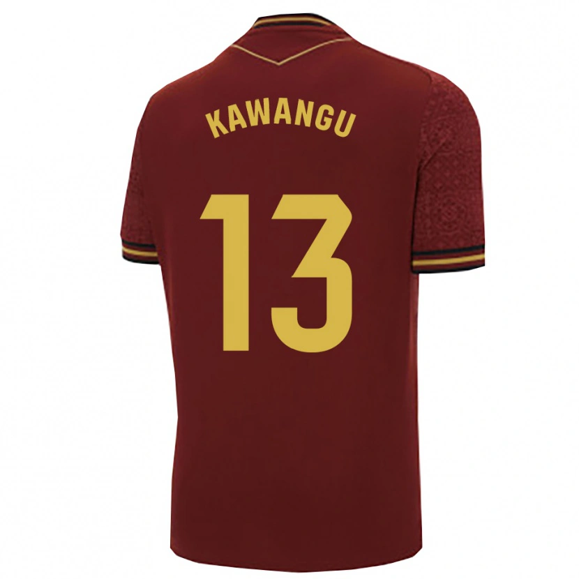 Danxen Enfant Maillot Mbemba Kawangu #13 Bourgogne Or Tenues Extérieur 2025/26 T-Shirt