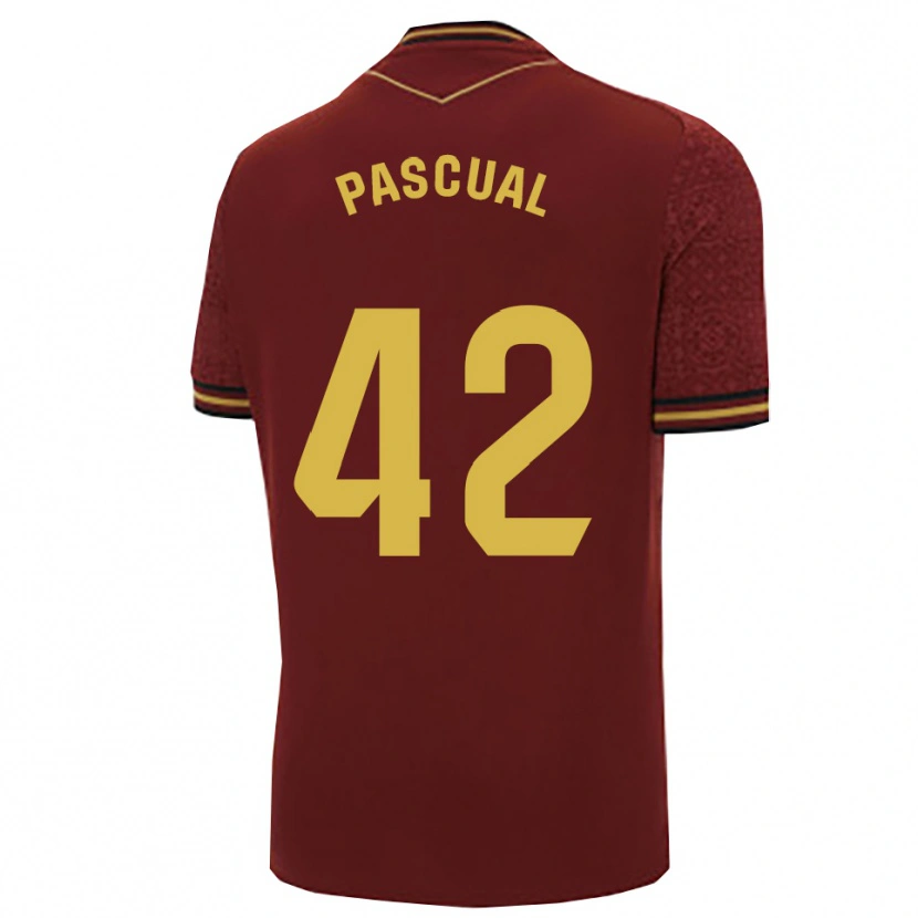 Danxen Enfant Maillot García Pascual #42 Bourgogne Or Tenues Extérieur 2025/26 T-Shirt