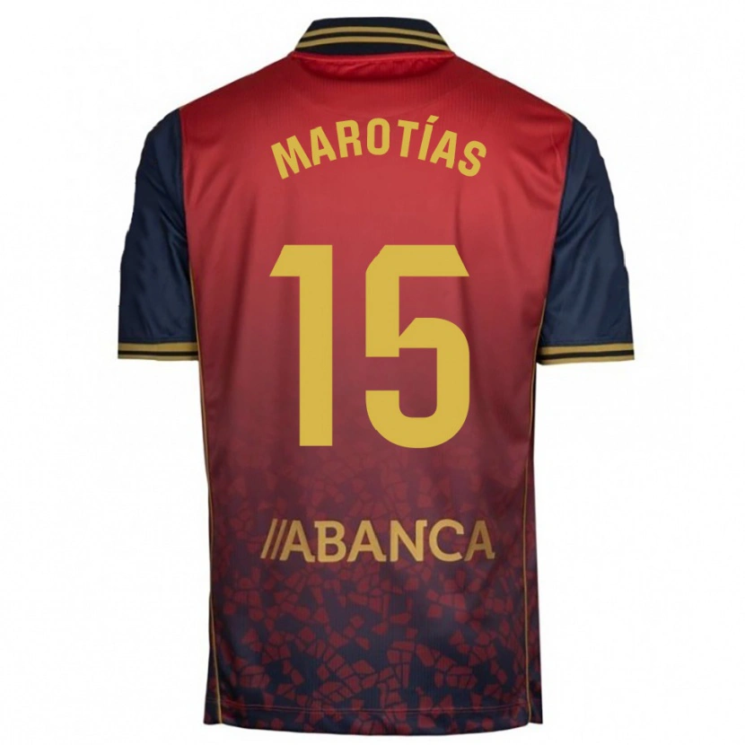 Danxen Enfant Maillot Oscar Marotías #15 Rouge Marine Tenues Extérieur 2025/26 T-Shirt