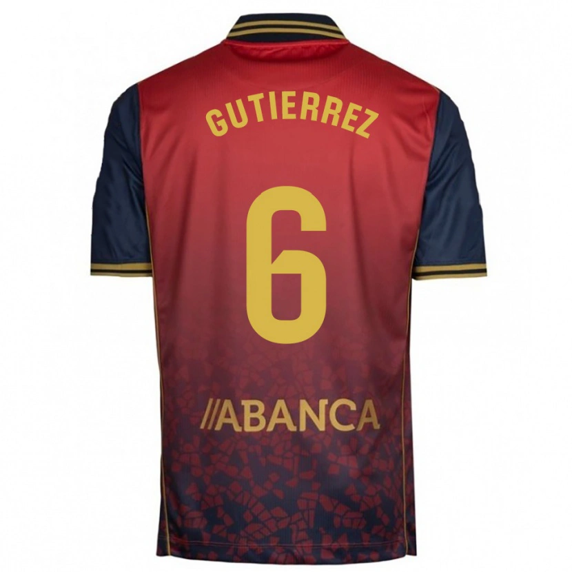 Danxen Enfant Maillot Paula Gutiérrez #6 Rouge Marine Tenues Extérieur 2025/26 T-Shirt