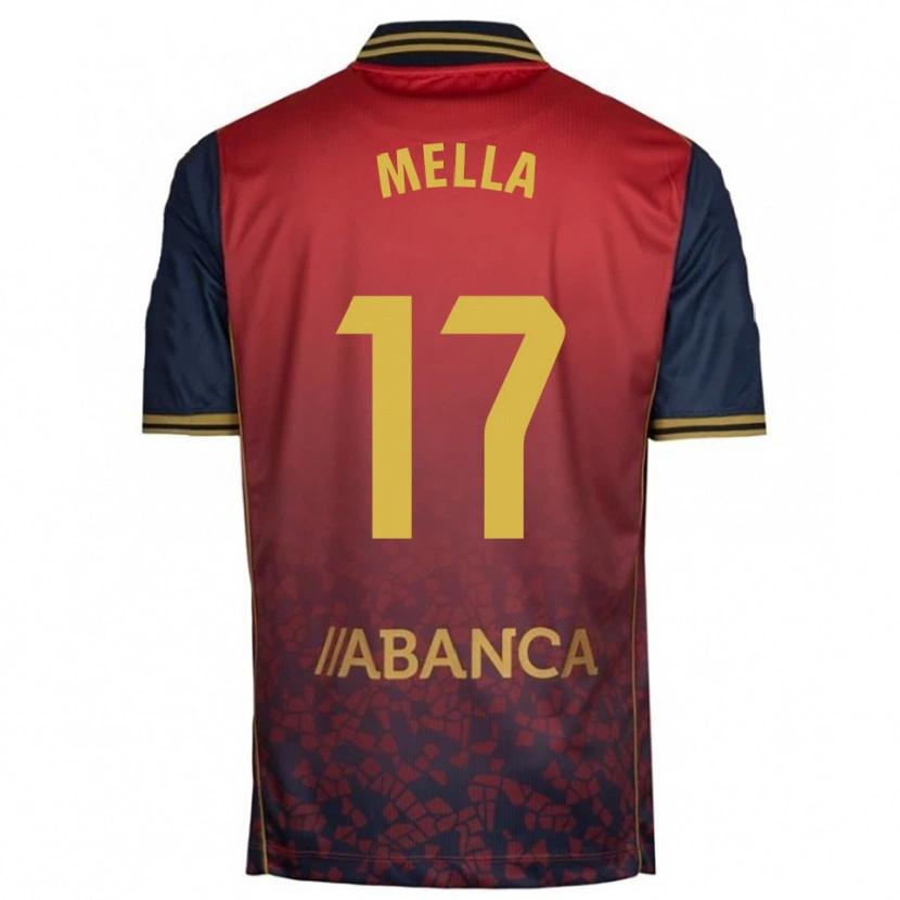 Danxen Enfant Maillot David Mella #17 Rouge Marine Tenues Extérieur 2025/26 T-Shirt