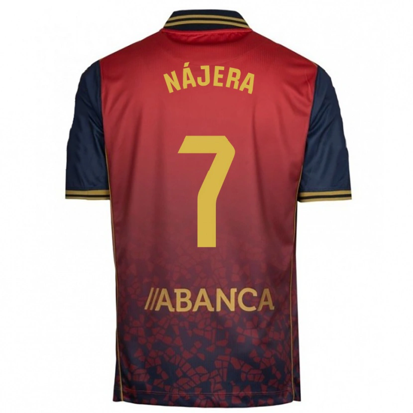 Danxen Enfant Maillot Mario Nájera #7 Rouge Marine Tenues Extérieur 2025/26 T-Shirt
