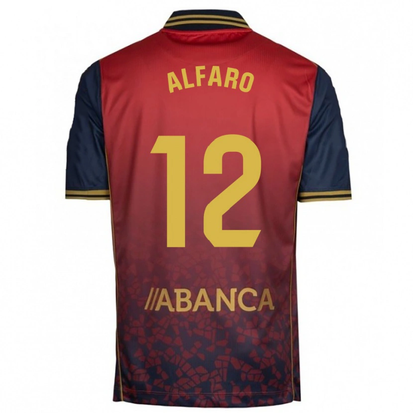 Danxen Enfant Maillot Alejandro Alfaro #12 Rouge Marine Tenues Extérieur 2025/26 T-Shirt
