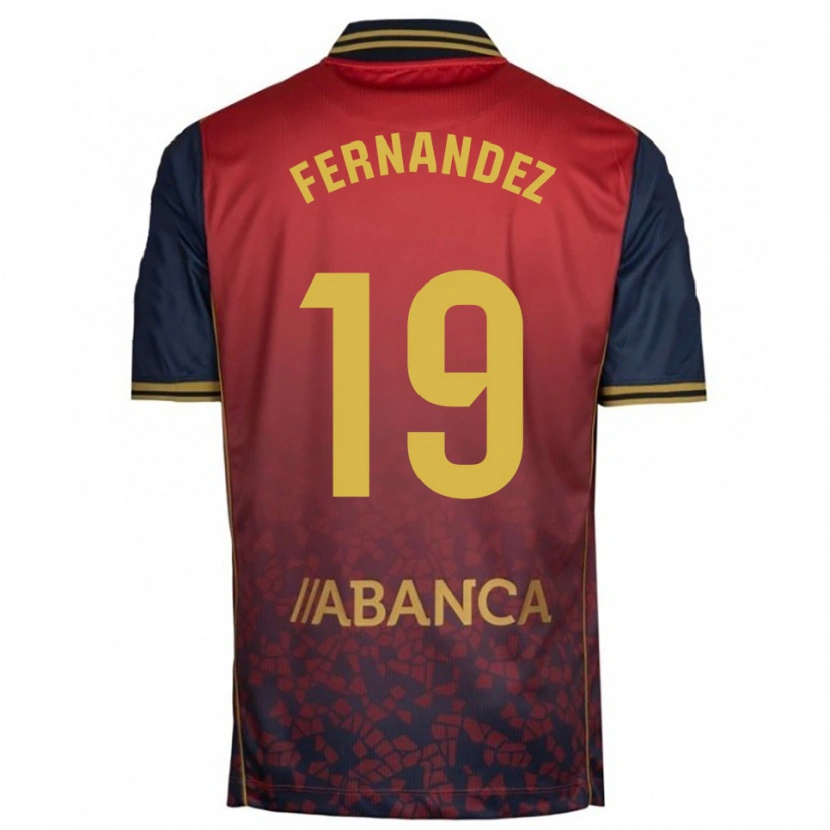 Danxen Enfant Maillot Quique Fernández #19 Rouge Marine Tenues Extérieur 2025/26 T-Shirt