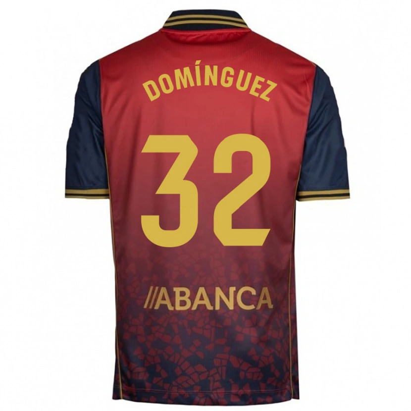 Danxen Enfant Maillot David Domínguez #32 Rouge Marine Tenues Extérieur 2025/26 T-Shirt
