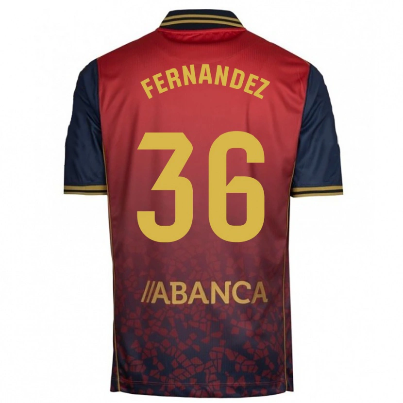 Danxen Enfant Maillot Rubén Fernández #36 Rouge Marine Tenues Extérieur 2025/26 T-Shirt