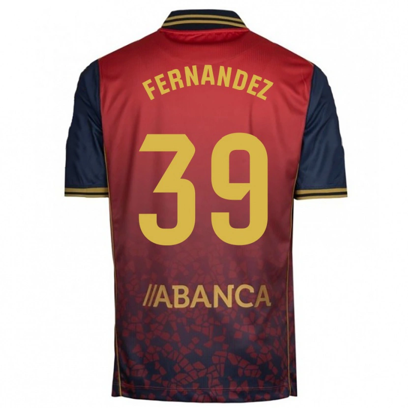 Danxen Enfant Maillot David Fernández #39 Rouge Marine Tenues Extérieur 2025/26 T-Shirt