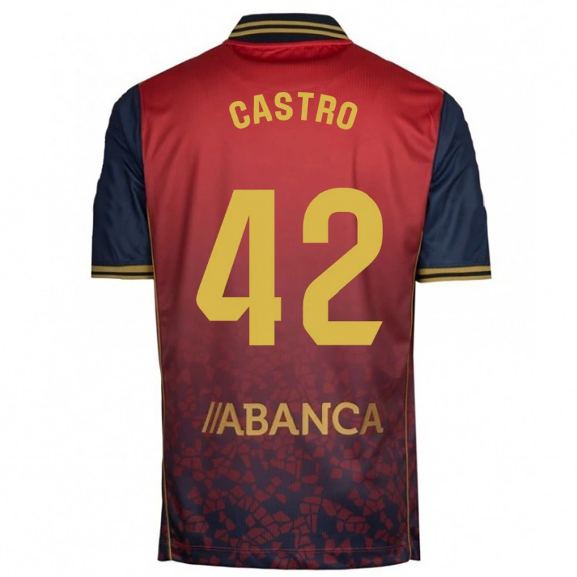 Danxen Enfant Maillot Lucas Castro #42 Rouge Marine Tenues Extérieur 2025/26 T-Shirt