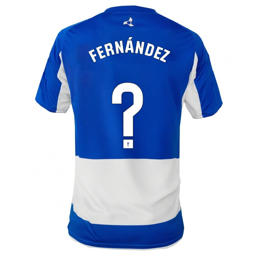 Danxen Enfant Maillot Iker Fernández #0 Bleu Blanc Tenues Extérieur 2025/26 T-Shirt
