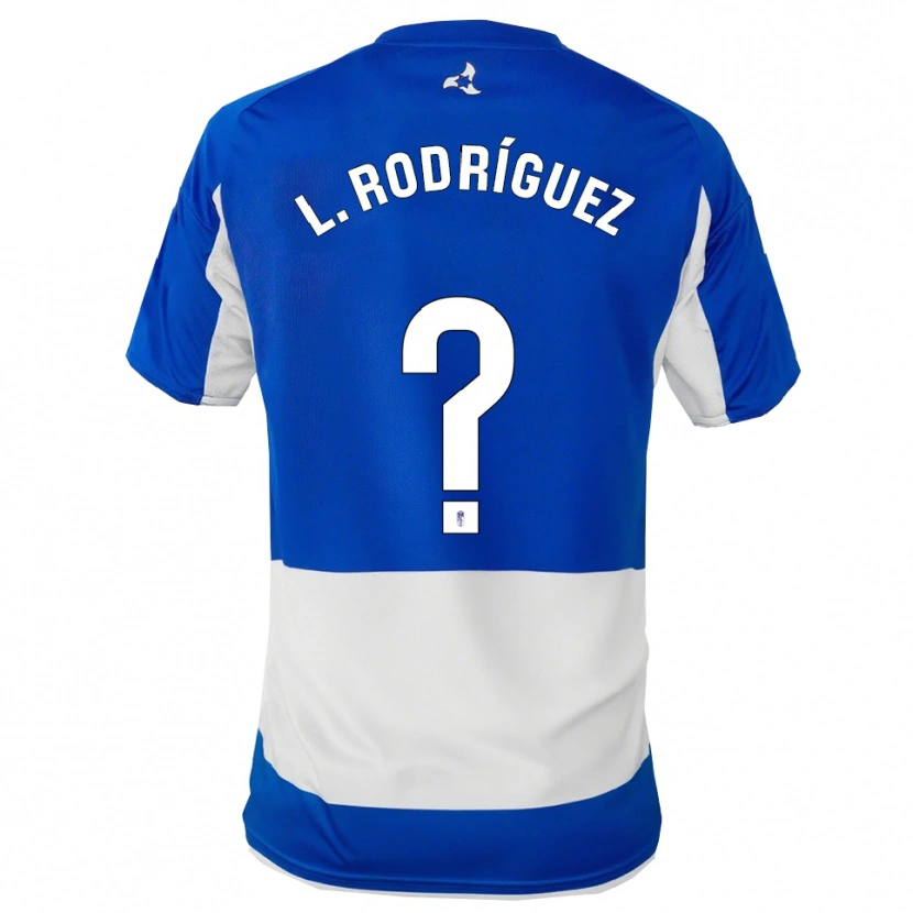 Danxen Enfant Maillot Iker López Rodríguez #0 Bleu Blanc Tenues Extérieur 2025/26 T-Shirt