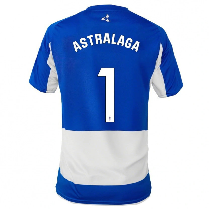 Danxen Enfant Maillot Ander Astralaga #1 Bleu Blanc Tenues Extérieur 2025/26 T-Shirt