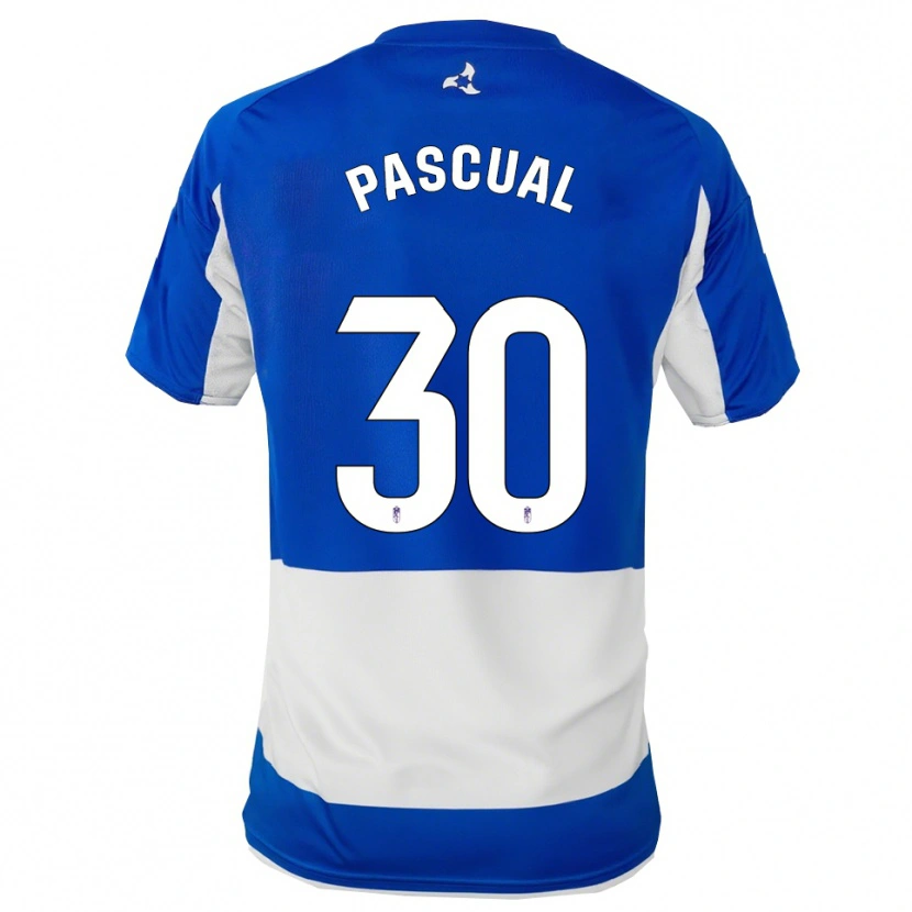 Danxen Enfant Maillot Jorge Pascual #30 Bleu Blanc Tenues Extérieur 2025/26 T-Shirt