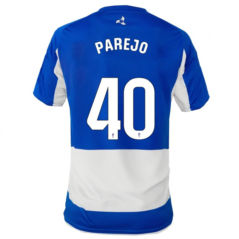 Danxen Enfant Maillot Jesús Parejo #40 Bleu Blanc Tenues Extérieur 2025/26 T-Shirt