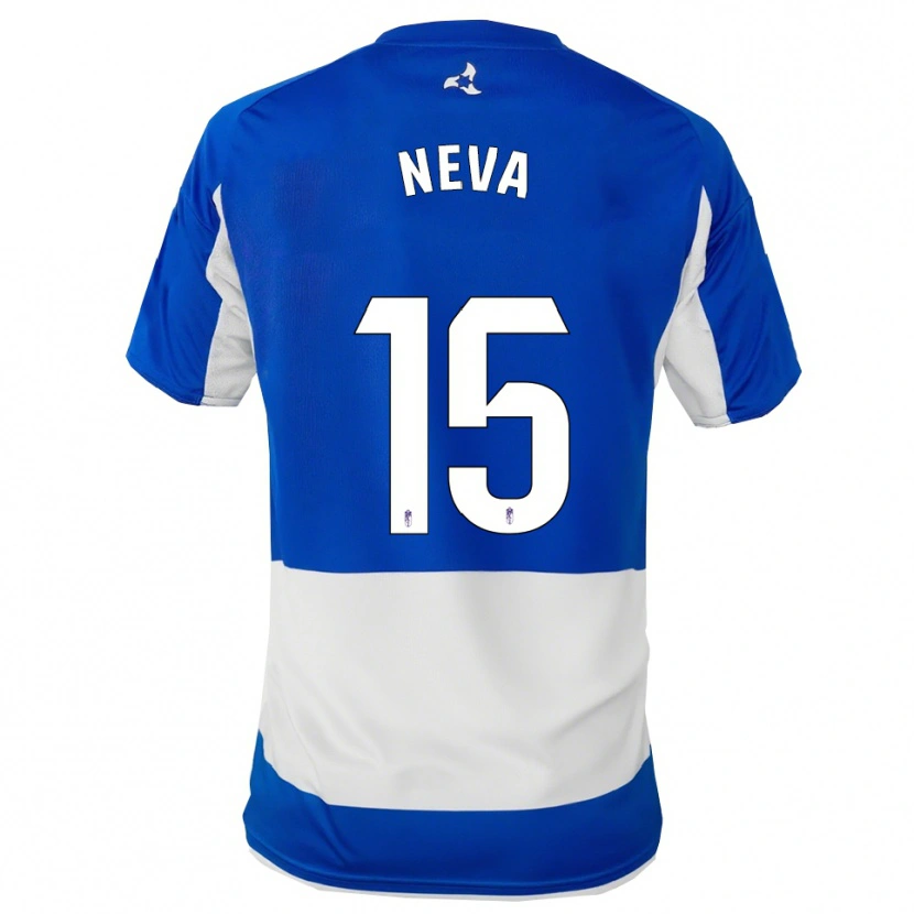 Danxen Enfant Maillot Carlos Neva #15 Bleu Blanc Tenues Extérieur 2025/26 T-Shirt