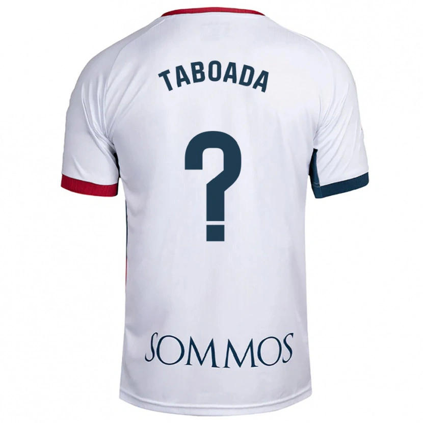 Danxen Enfant Maillot Héctor Taboada #0 Blanc Rouge Tenues Extérieur 2025/26 T-Shirt