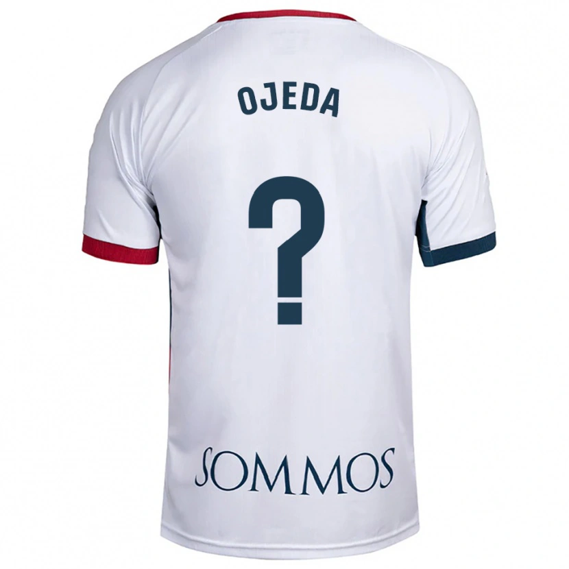 Danxen Enfant Maillot Raúl Ojeda #0 Blanc Rouge Tenues Extérieur 2025/26 T-Shirt