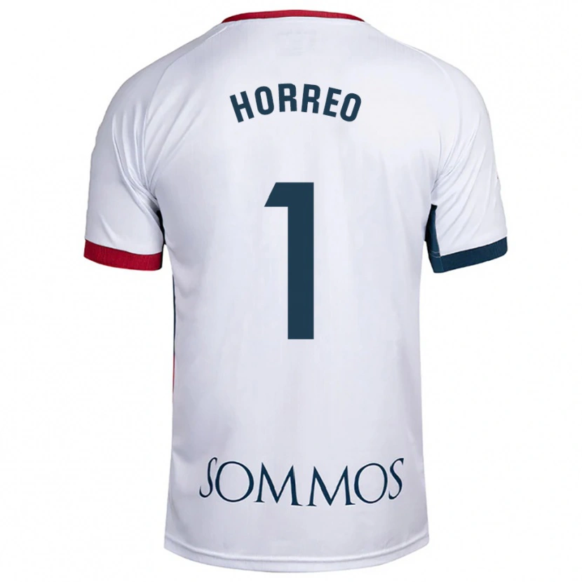 Danxen Enfant Maillot Berto Hórreo #1 Blanc Rouge Tenues Extérieur 2025/26 T-Shirt
