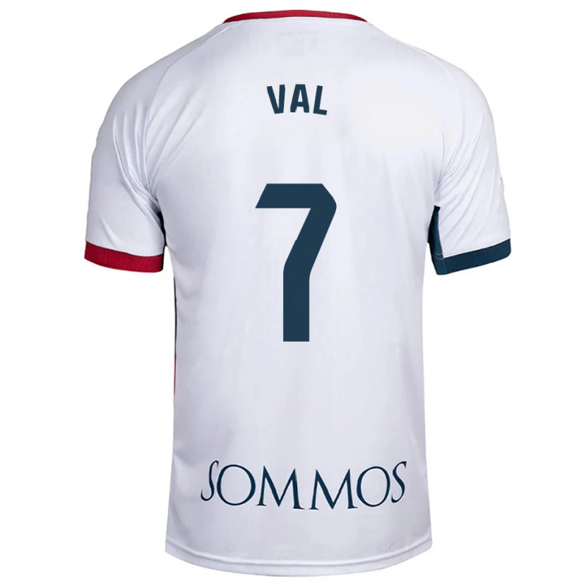 Danxen Enfant Maillot Rodri Val #7 Blanc Rouge Tenues Extérieur 2025/26 T-Shirt