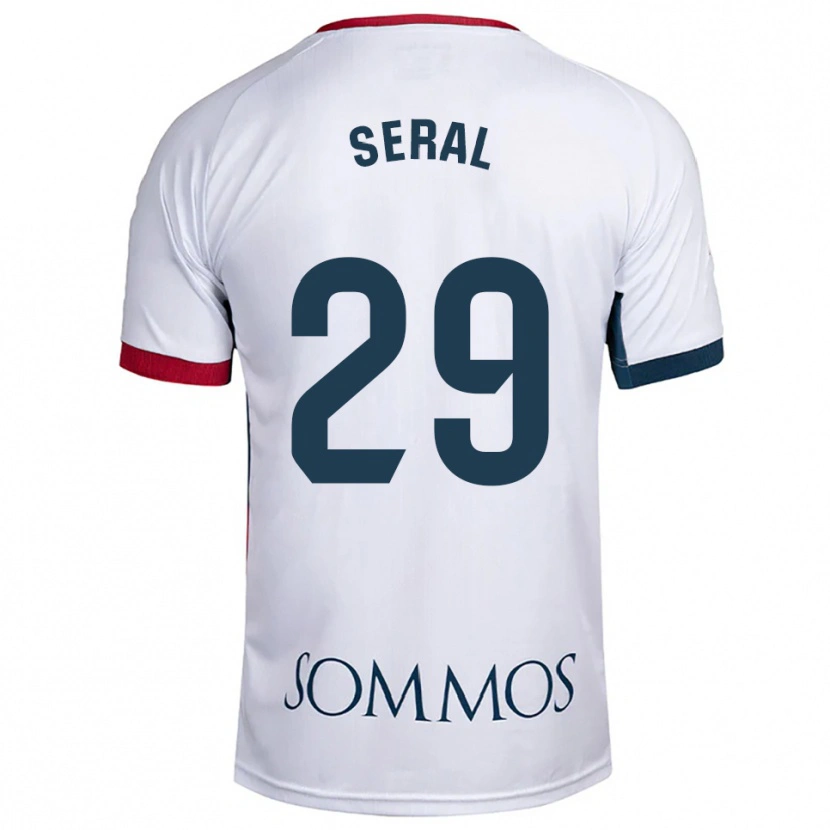 Danxen Enfant Maillot Abel Seral #29 Blanc Rouge Tenues Extérieur 2025/26 T-Shirt