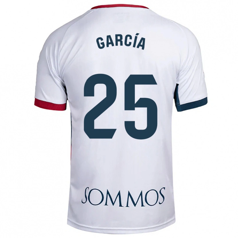 Danxen Enfant Maillot Jaime García #25 Blanc Rouge Tenues Extérieur 2025/26 T-Shirt