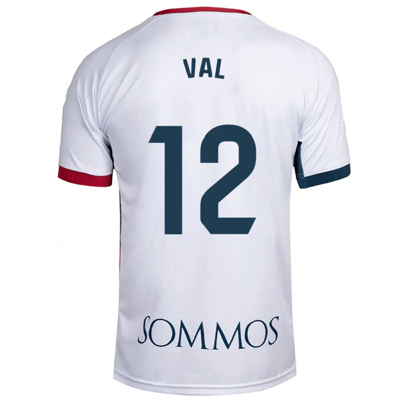 Danxen Enfant Maillot Ángel Val #12 Blanc Rouge Tenues Extérieur 2025/26 T-Shirt