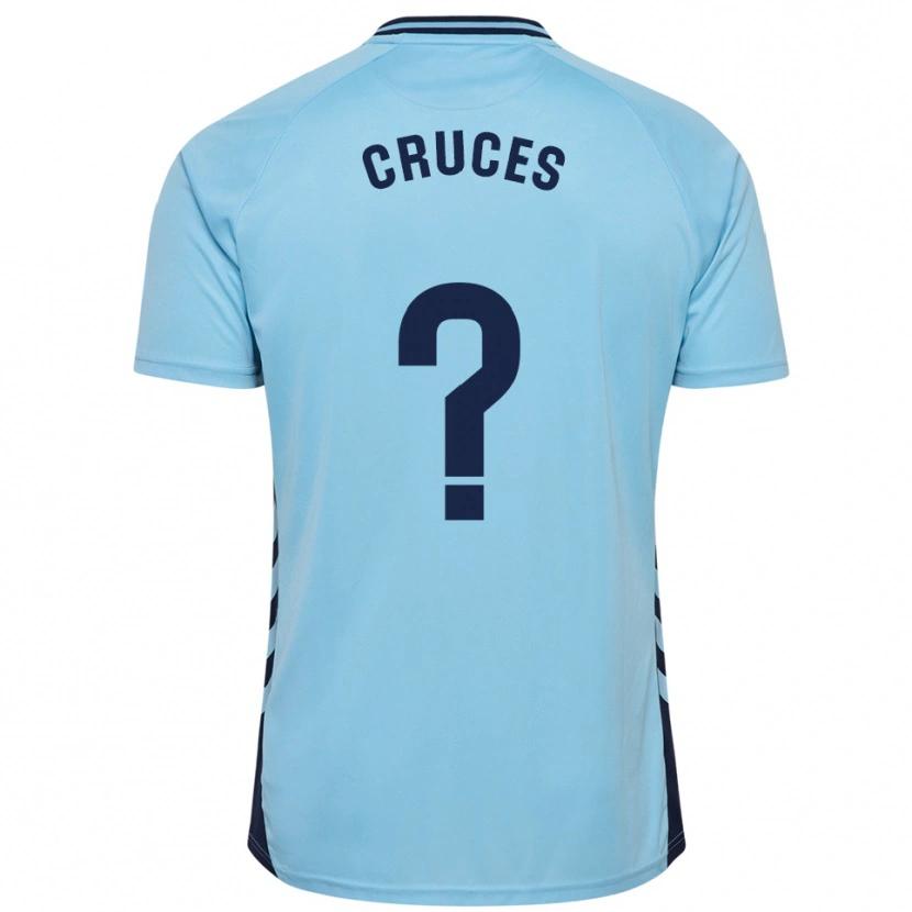 Danxen Enfant Maillot Denis Cruces #0 Bleu Ciel Tenues Extérieur 2025/26 T-Shirt
