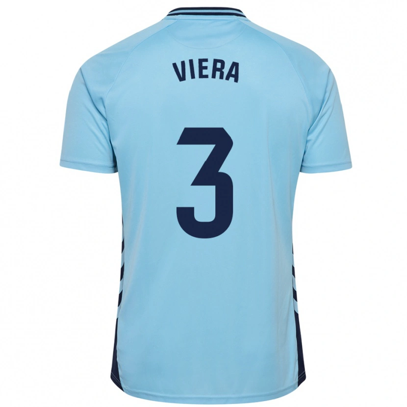 Danxen Enfant Maillot Óliver Viera #3 Bleu Ciel Tenues Extérieur 2025/26 T-Shirt