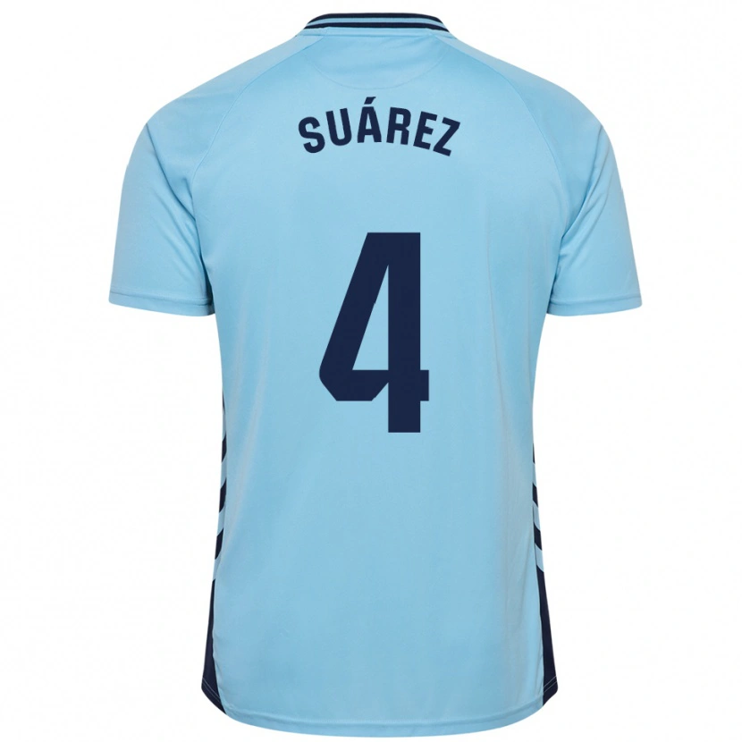 Danxen Enfant Maillot Álex Suárez #4 Bleu Ciel Tenues Extérieur 2025/26 T-Shirt