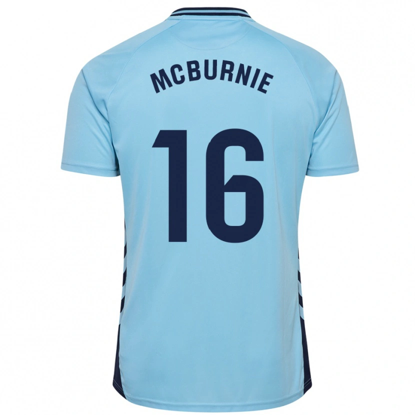 Danxen Enfant Maillot Oli Mcburnie #16 Bleu Ciel Tenues Extérieur 2025/26 T-Shirt