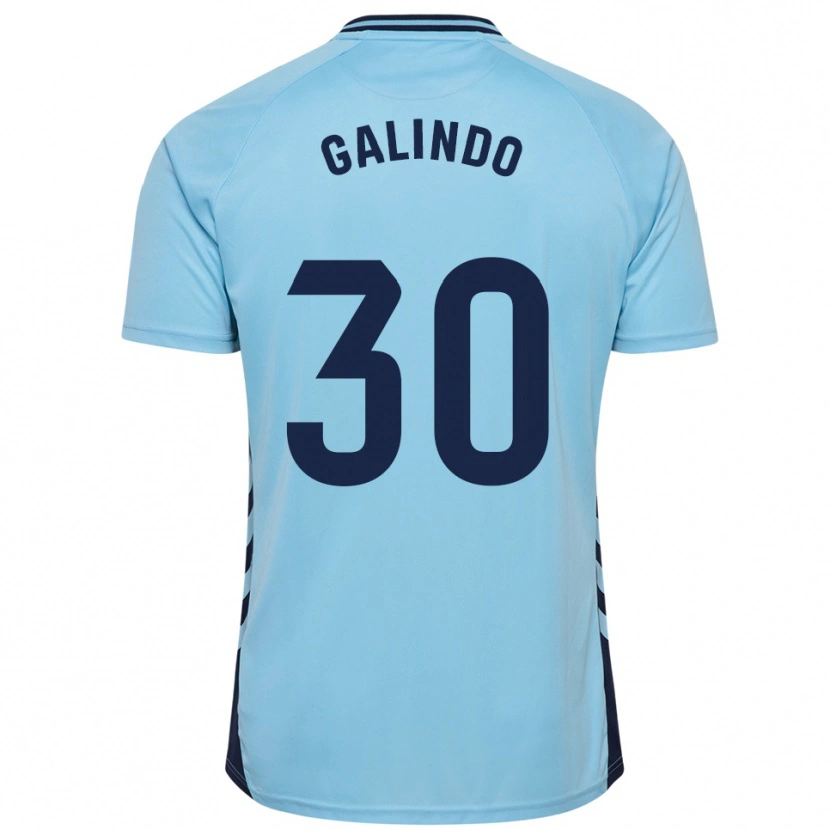 Danxen Enfant Maillot Cristian Galindo #30 Bleu Ciel Tenues Extérieur 2025/26 T-Shirt
