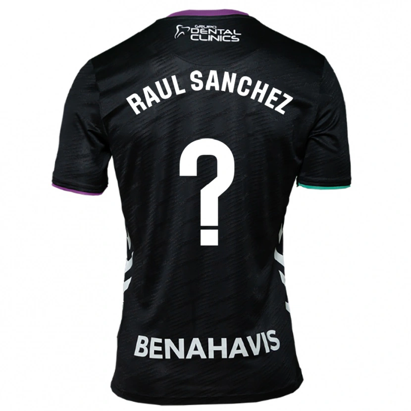 Danxen Enfant Maillot Raul Sánchez #0 Noir Violet Vert Tenues Extérieur 2025/26 T-Shirt