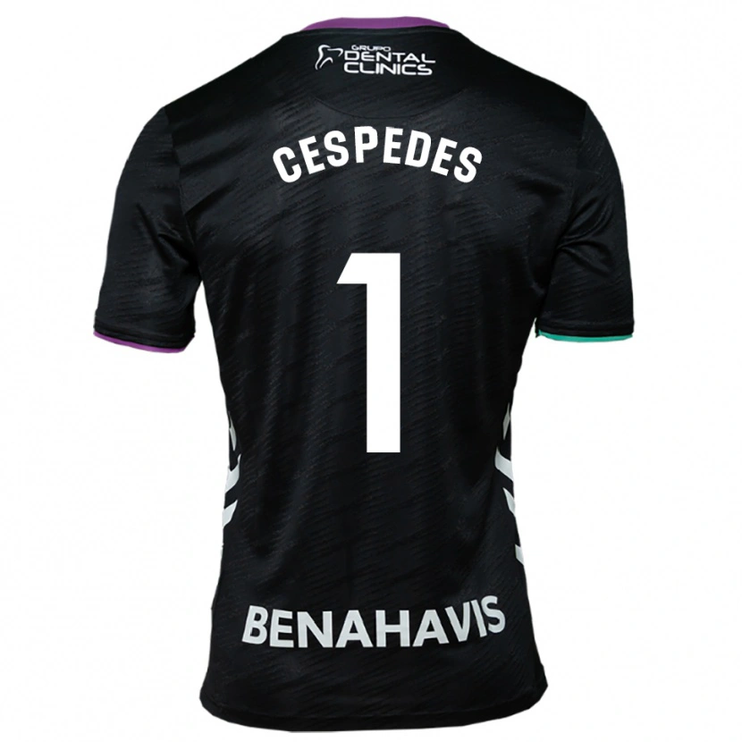 Danxen Enfant Maillot Andrés Céspedes #1 Noir Violet Vert Tenues Extérieur 2025/26 T-Shirt