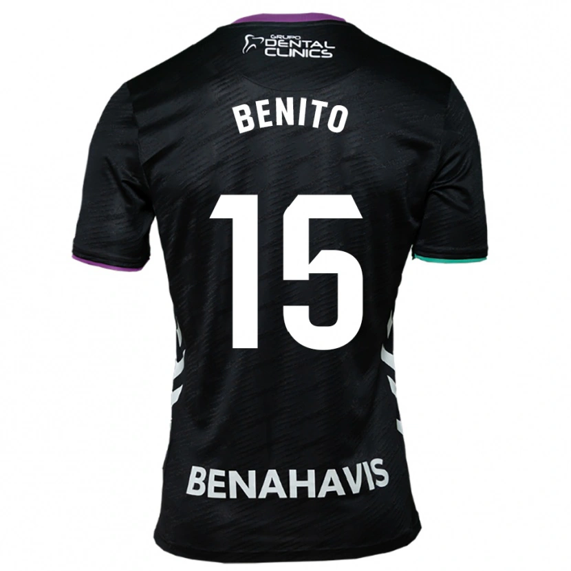 Danxen Enfant Maillot Iván Benito #15 Noir Violet Vert Tenues Extérieur 2025/26 T-Shirt