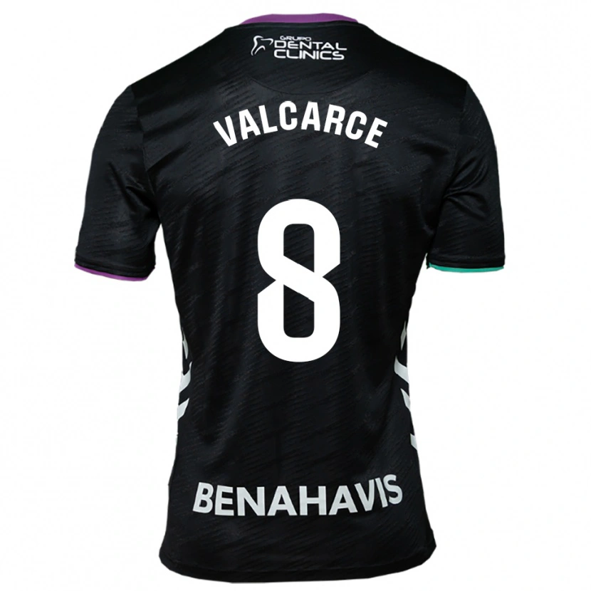 Danxen Enfant Maillot Alejandro Valcarce #8 Noir Violet Vert Tenues Extérieur 2025/26 T-Shirt