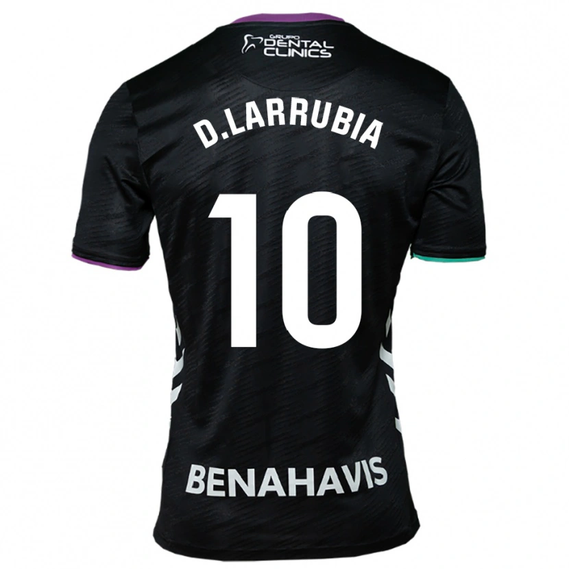 Danxen Enfant Maillot David Larrubia #10 Noir Violet Vert Tenues Extérieur 2025/26 T-Shirt