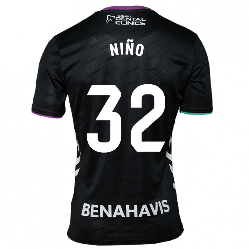 Danxen Enfant Maillot Adrián Niño #32 Noir Violet Vert Tenues Extérieur 2025/26 T-Shirt