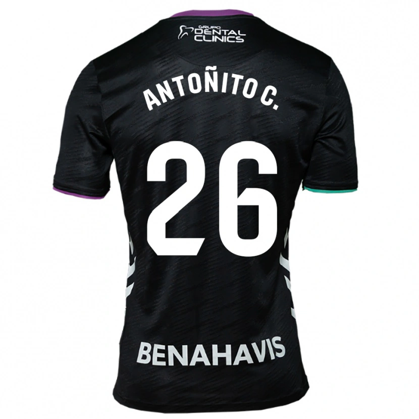 Danxen Enfant Maillot Antonio Cordero #26 Noir Violet Vert Tenues Extérieur 2025/26 T-Shirt