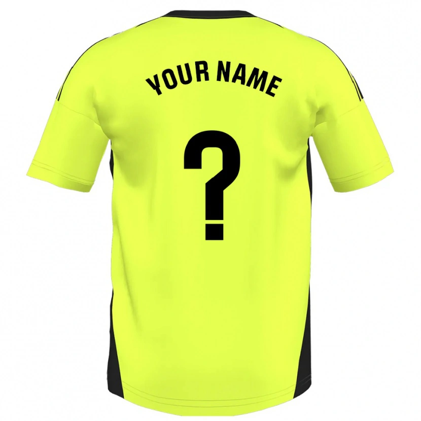 Danxen Enfant Maillot Votre Nom #0 Jaune Fluorescent Tenues Extérieur 2025/26 T-Shirt