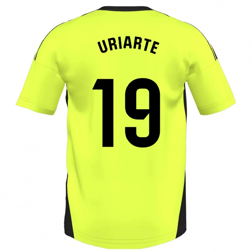 Danxen Enfant Maillot Aritz Uriarte #19 Jaune Fluorescent Tenues Extérieur 2025/26 T-Shirt