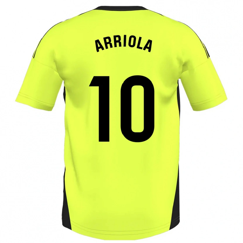 Danxen Enfant Maillot Marcos Arriola #10 Jaune Fluorescent Tenues Extérieur 2025/26 T-Shirt