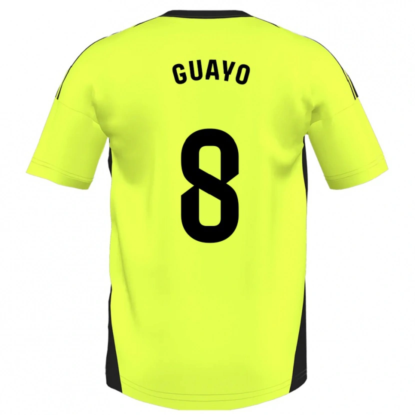 Danxen Enfant Maillot Guayo #8 Jaune Fluorescent Tenues Extérieur 2025/26 T-Shirt