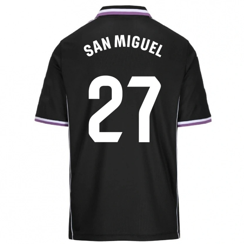 Danxen Enfant Maillot Yago San Miguel #27 Violet Noir Tenues Extérieur 2025/26 T-Shirt