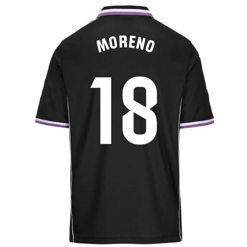 Danxen Enfant Maillot Xavi Moreno #18 Violet Noir Tenues Extérieur 2025/26 T-Shirt